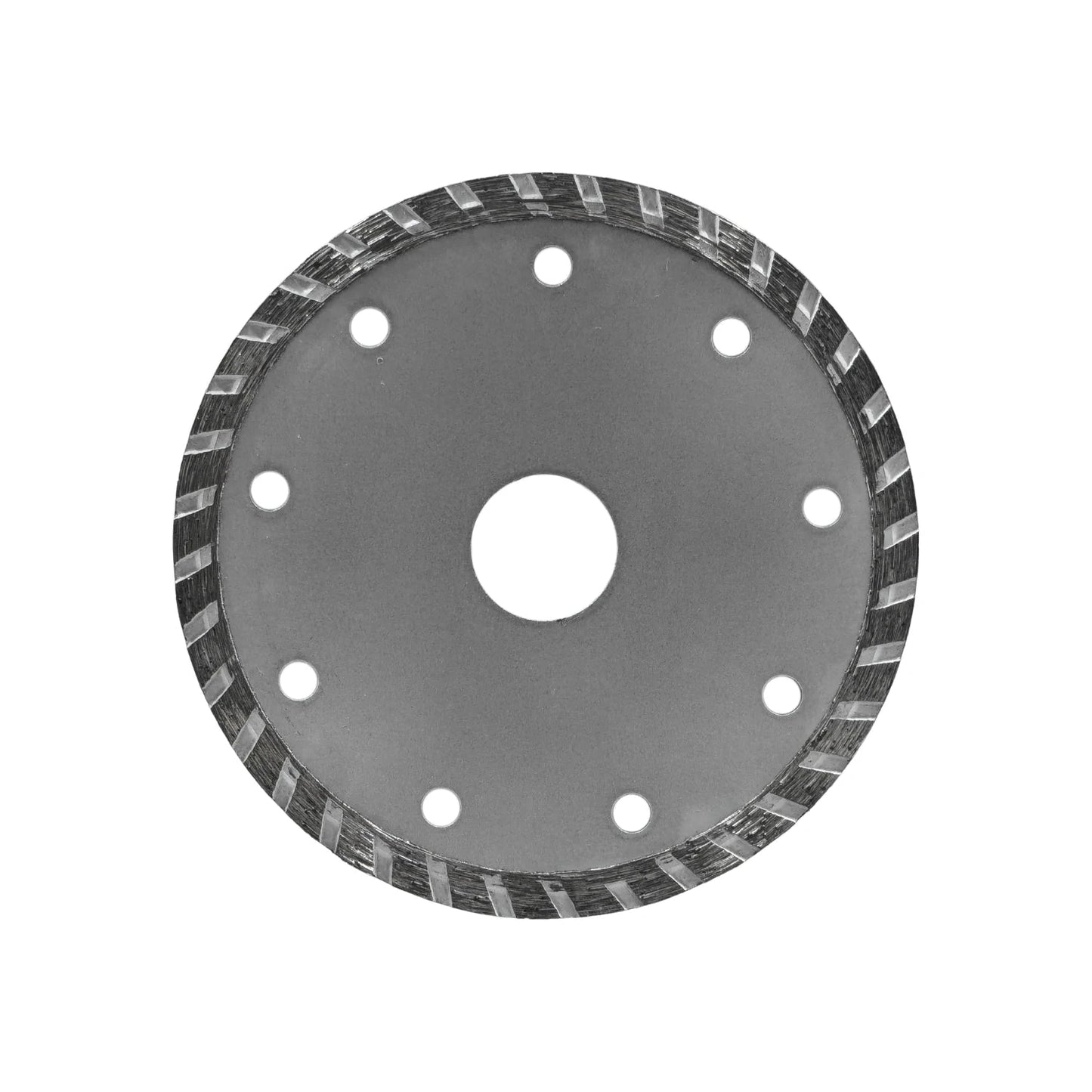 Disco diamantado 4 1/2" para amoladora, con segmentos turbo grises. Ideal corte cerámico y concreto.