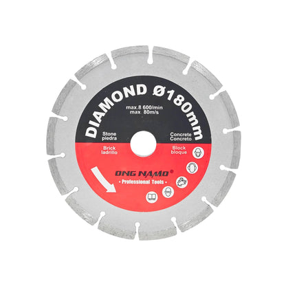 Disco de corte diamantado segmentado Ong Namo 7 pulgadas para concreto, ladrillo y piedra profesional