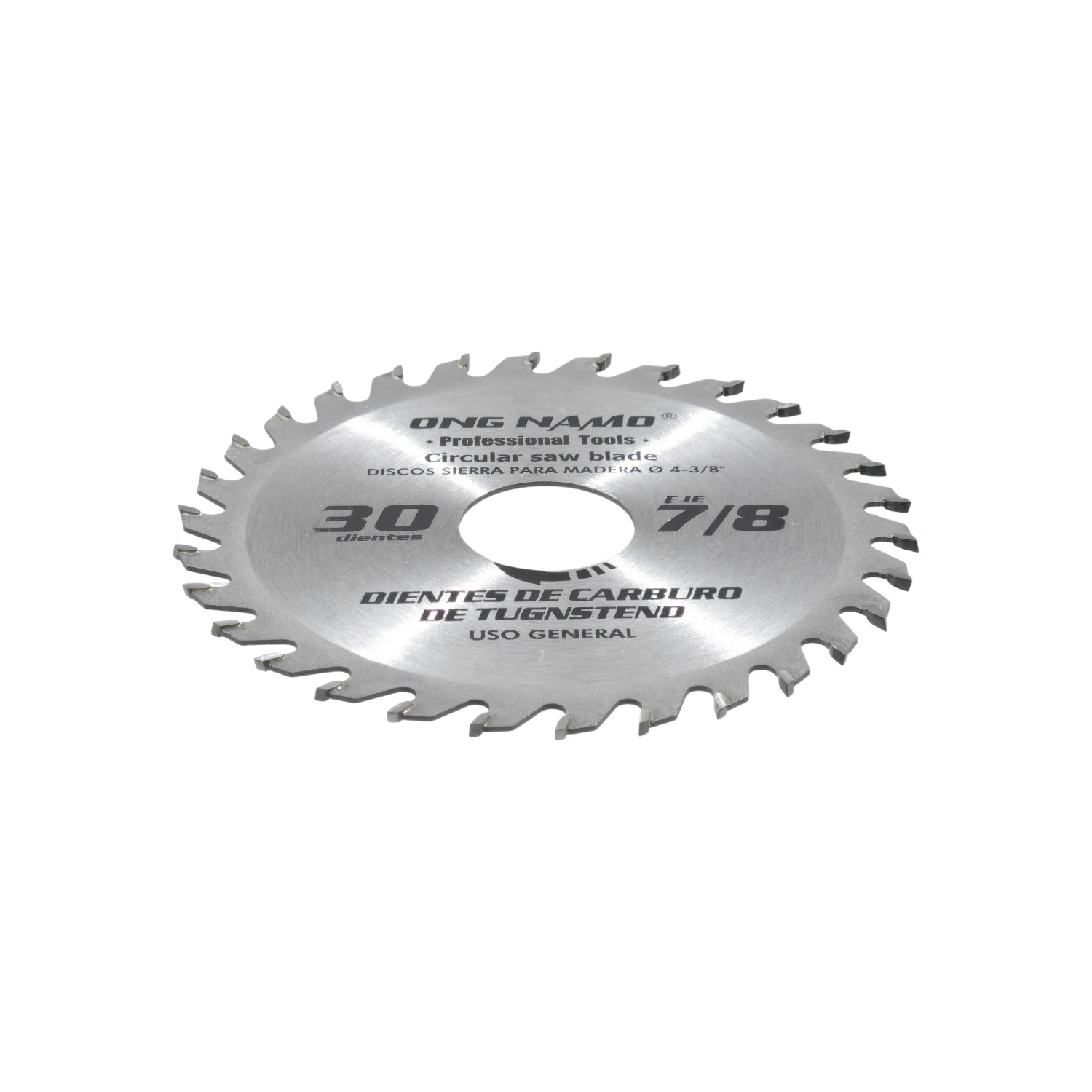 Disco sierra circular Ong Namo 4 3/8" 30 dientes carburo eje 7/8" para madera uso general