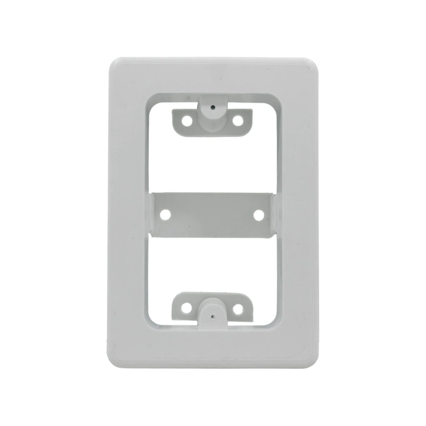 Caja universal de plástico blanca para canaleta, bastidor para módulos eléctricos en superficie.