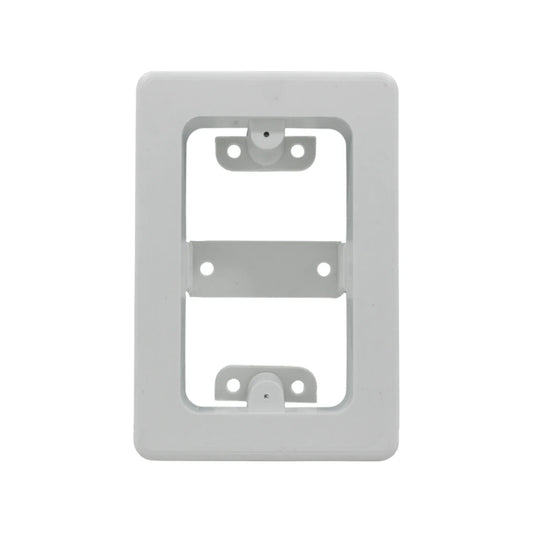 Fabricada de PVC,Sobreponer.,Para tapA,Caja para faceplate.,Chalupa 2x4,Blanca.