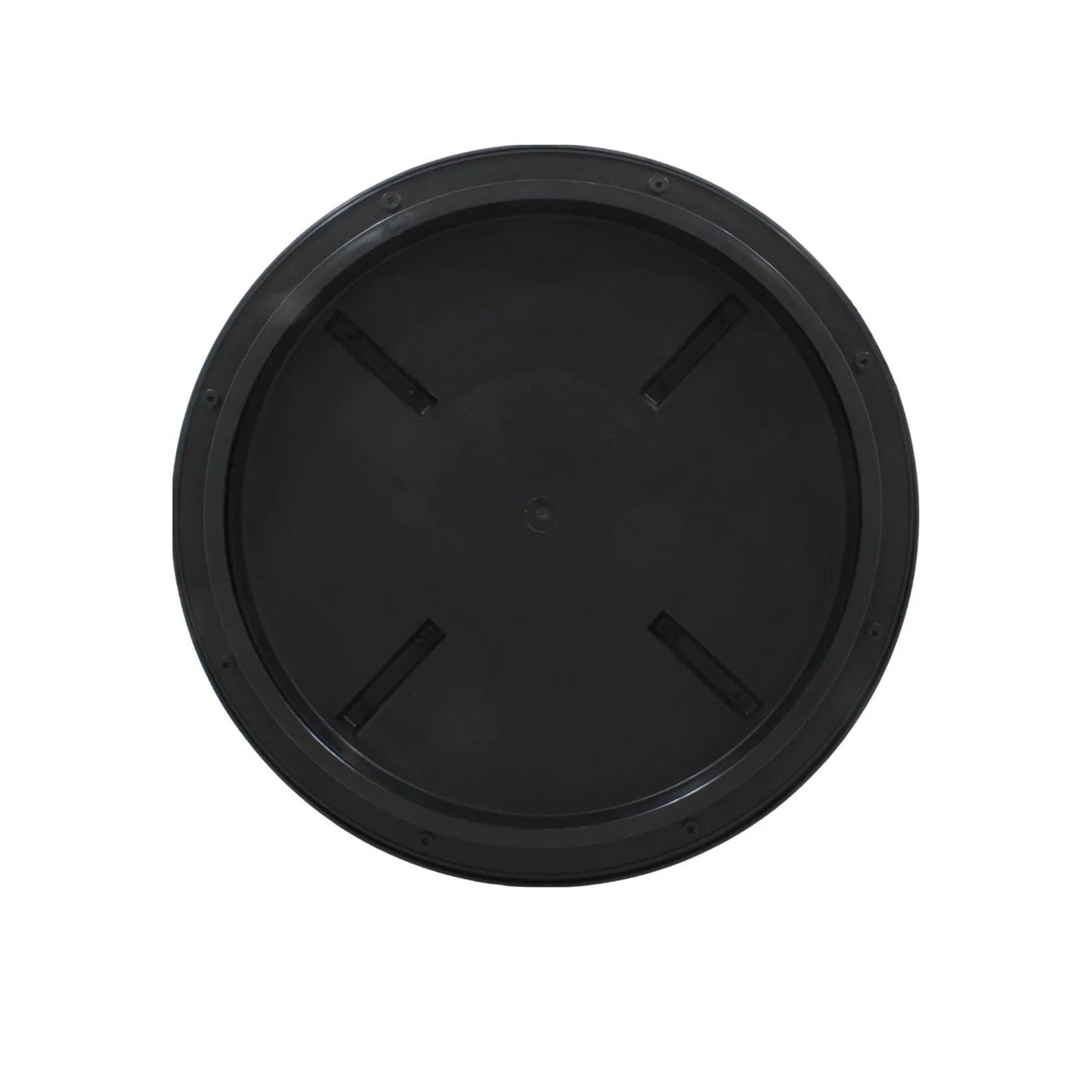Tapa negra de polietileno para tinaco, con aro tipo rosca, ideal para cisternas y tanques de agua.