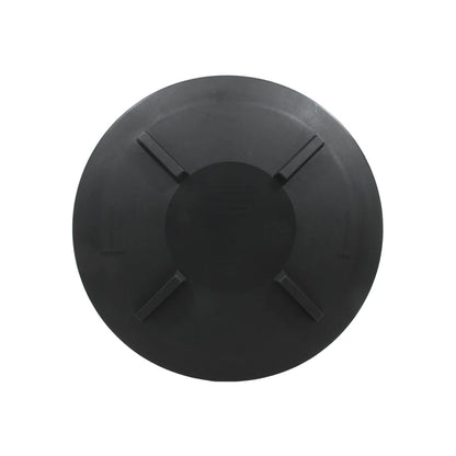 Tapa para tinaco negra de plástico, redonda, con soportes inferiores, ideal para sistema de rosca.