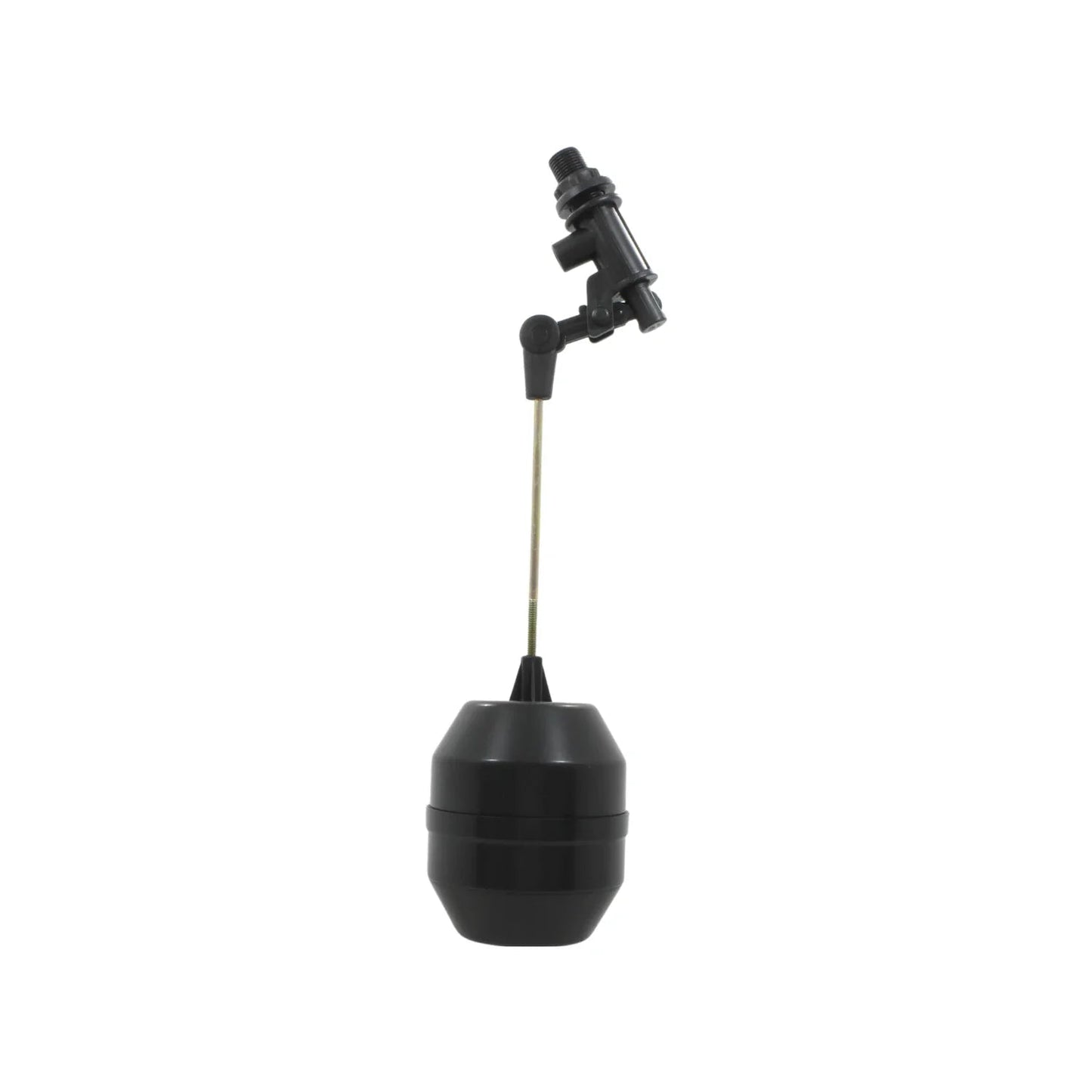 Válvula de flotador con boya plástica negra y varilla para tinaco, control automático de nivel de agua