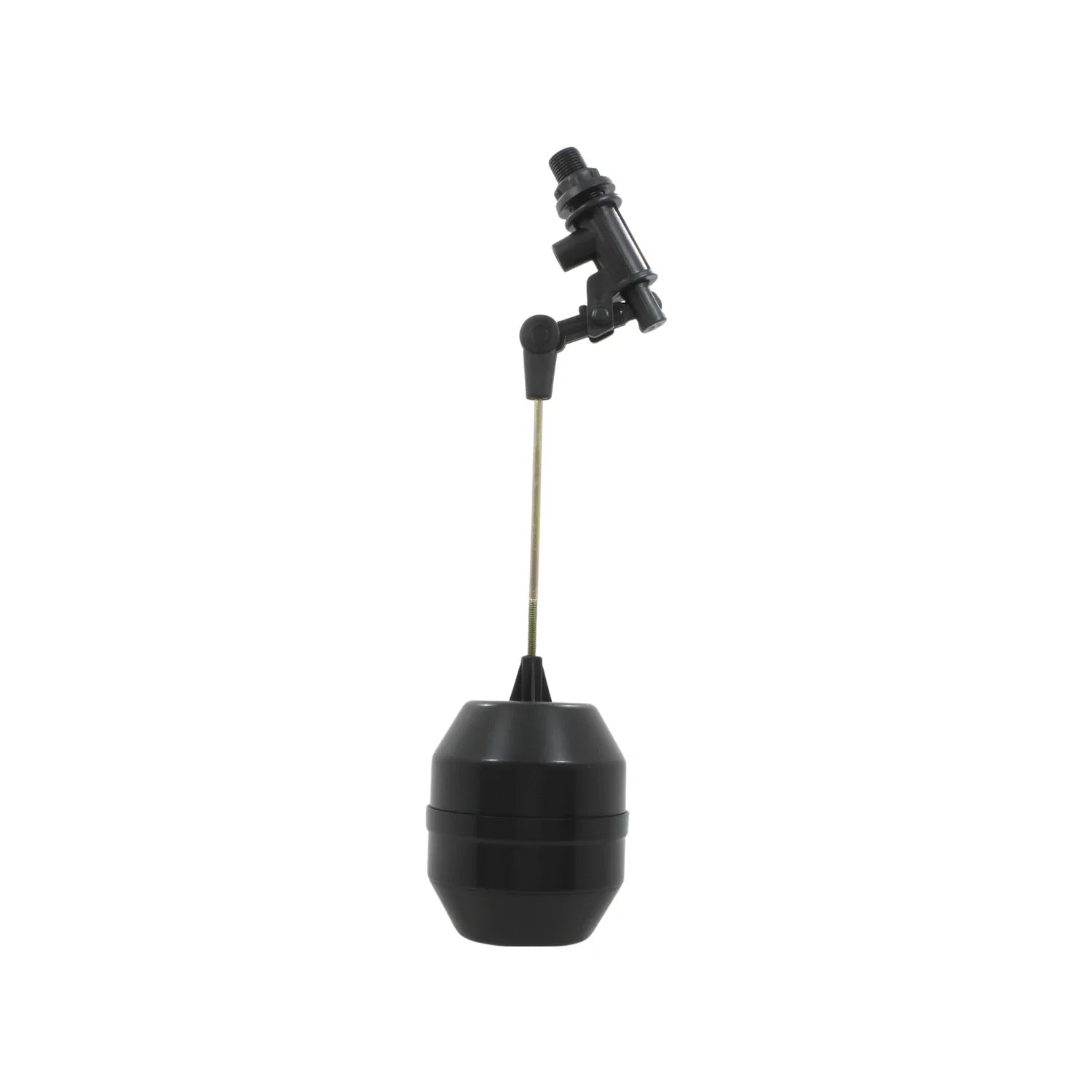 Válvula de flotador con boya plástica negra y varilla para tinaco, control automático de nivel de agua