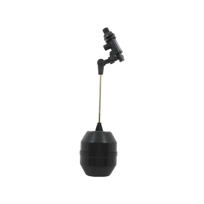 Válvula de flotador con boya plástica negra y varilla para tinaco, control automático de nivel de agua