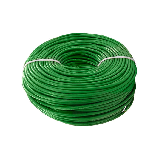 Rollo de cable eléctrico verde THW calibre 10 antiflama para instalaciones residenciales 90m