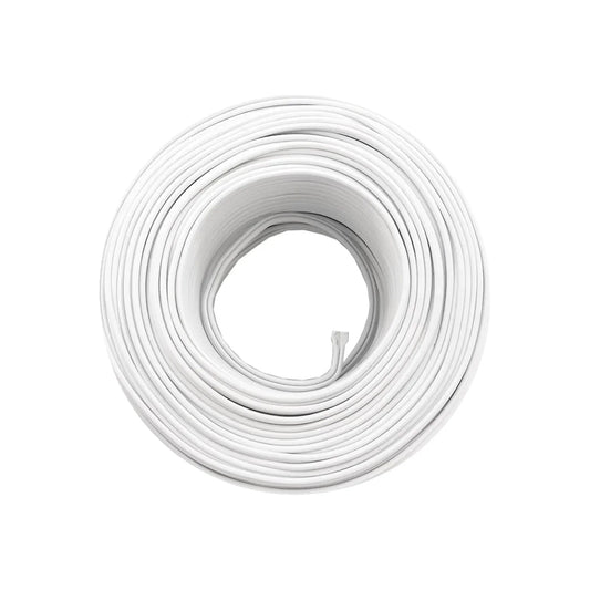 Cable 100% cobre.,90 metros de largo.,Cable dúplexcalibre 14,Aislamiento individual de PVC antiflama.,Ideal para suministrar energía en baja tensión.,Tensión máxima 300 V