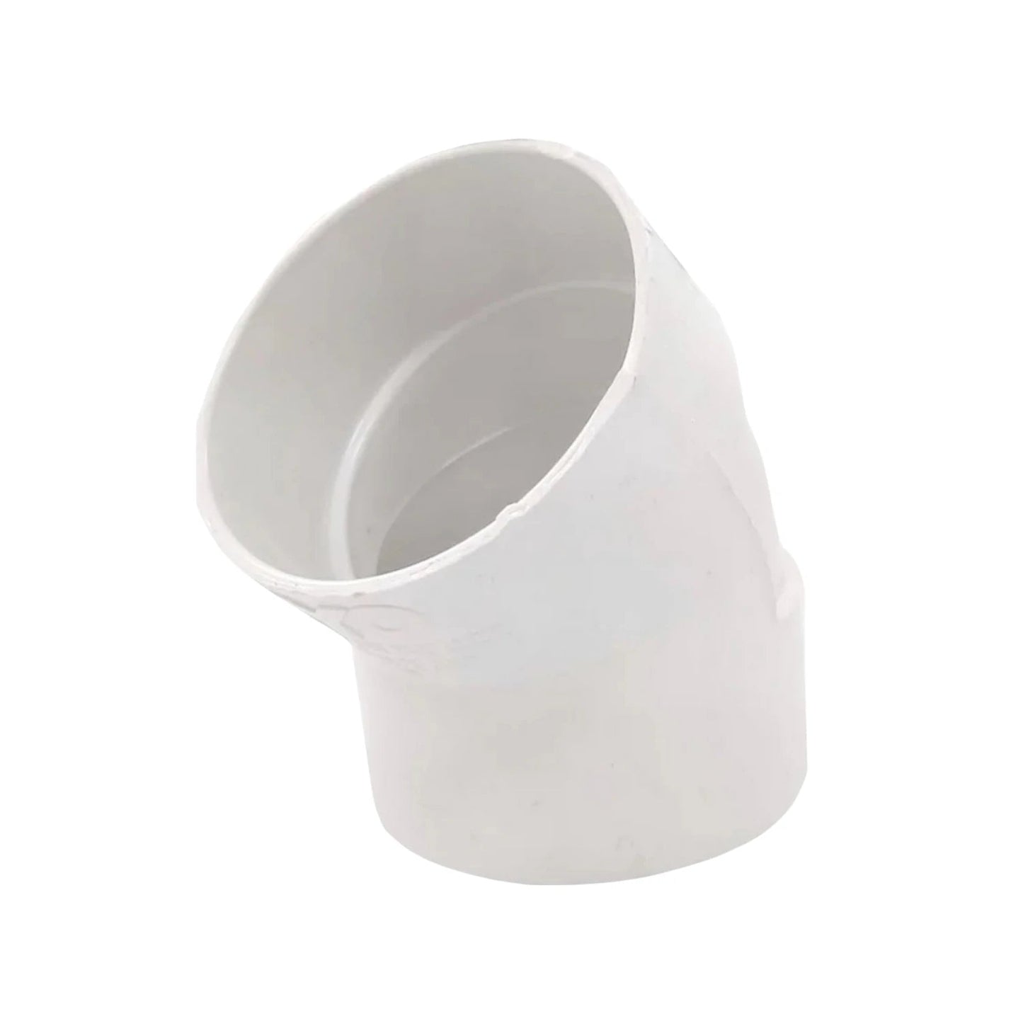 Codo PVC blanco de 45 grados para tubería sanitaria de 2" (50mm)