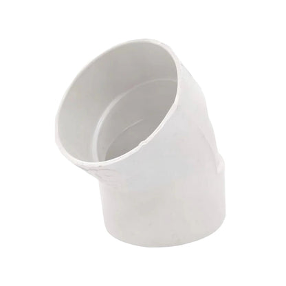Codo PVC blanco de 45 grados para tubería sanitaria de 2" (50mm)