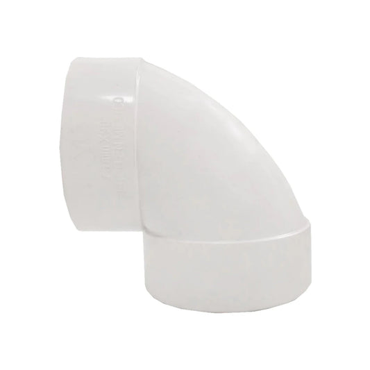 Codo PVC blanco sanitario 75mm x 90 grados para tuberías de drenaje