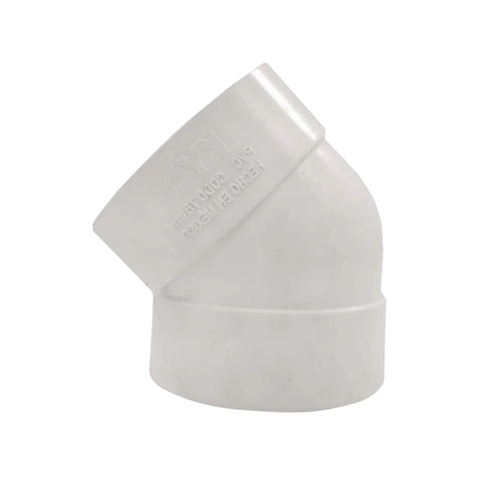 Elaborado de PVC,Codo de 3",Codo sanitario.,Codo de 75 mm x 45º