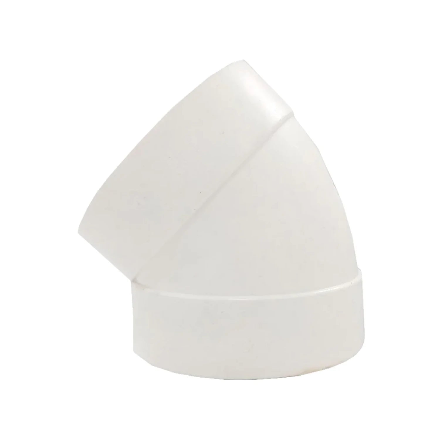Codo PVC sanitario blanco de 45 grados para tuberías de 4 pulgadas (100mm)