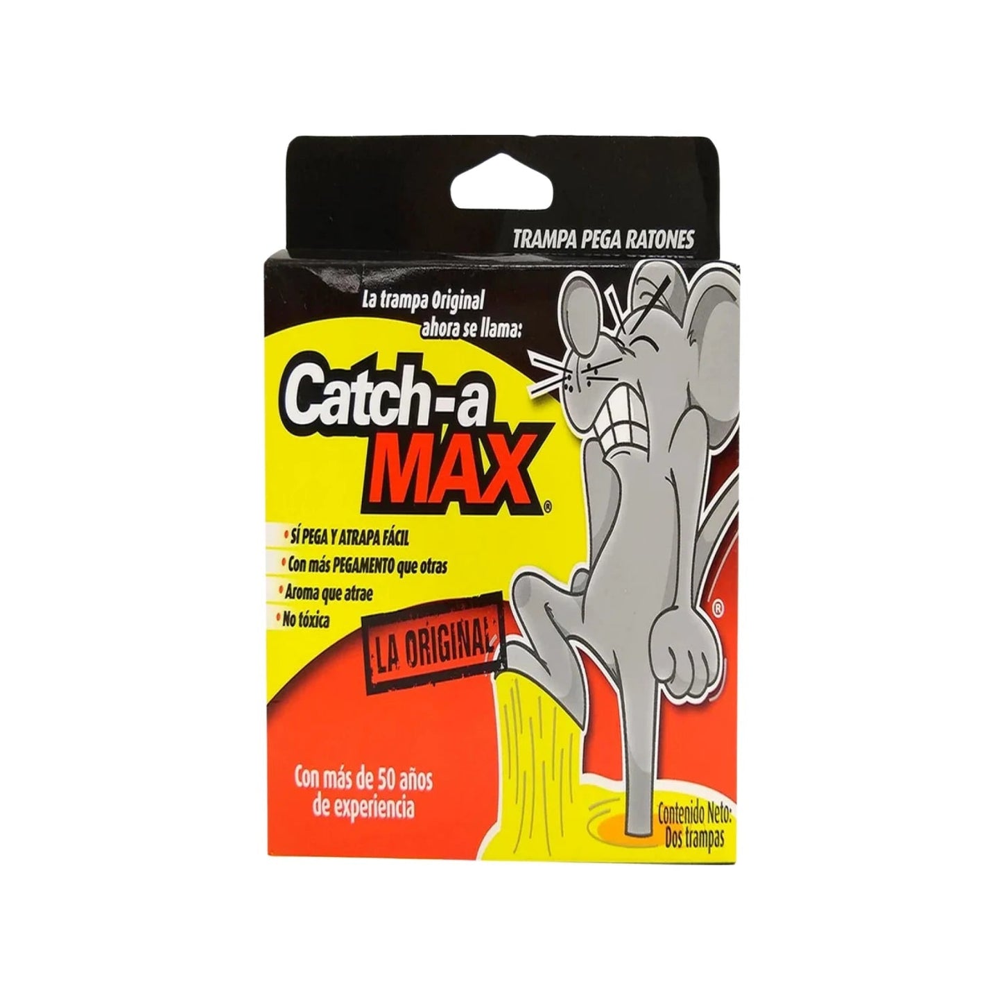 Trampa Pega Ratones Catch-a MAX, no tóxica, con aroma atrayente, pegamento fuerte, 2 unidades.