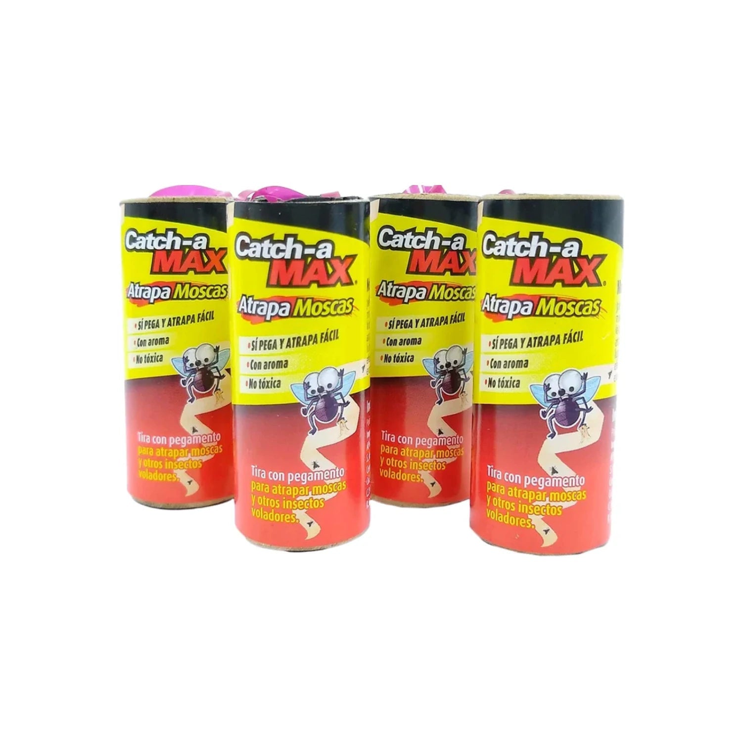 Trampas Catch-a Max Atrapa Moscas con pegamento, 4 piezas, no tóxicas, con aroma para insectos voladores