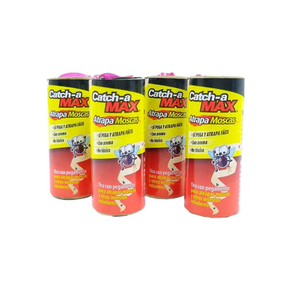Trampas Catch-a Max Atrapa Moscas con pegamento, 4 piezas, no tóxicas, con aroma para insectos voladores