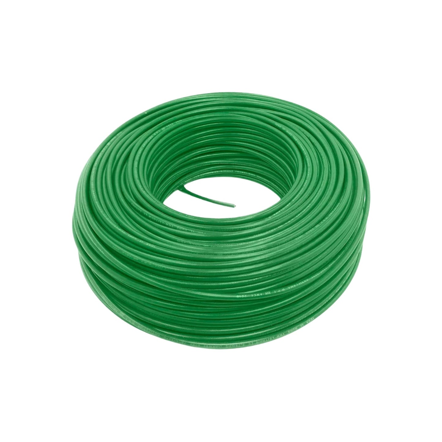 Rollo de cable eléctrico IUSA THW LS verde antiflama para instalaciones residenciales y comerciales