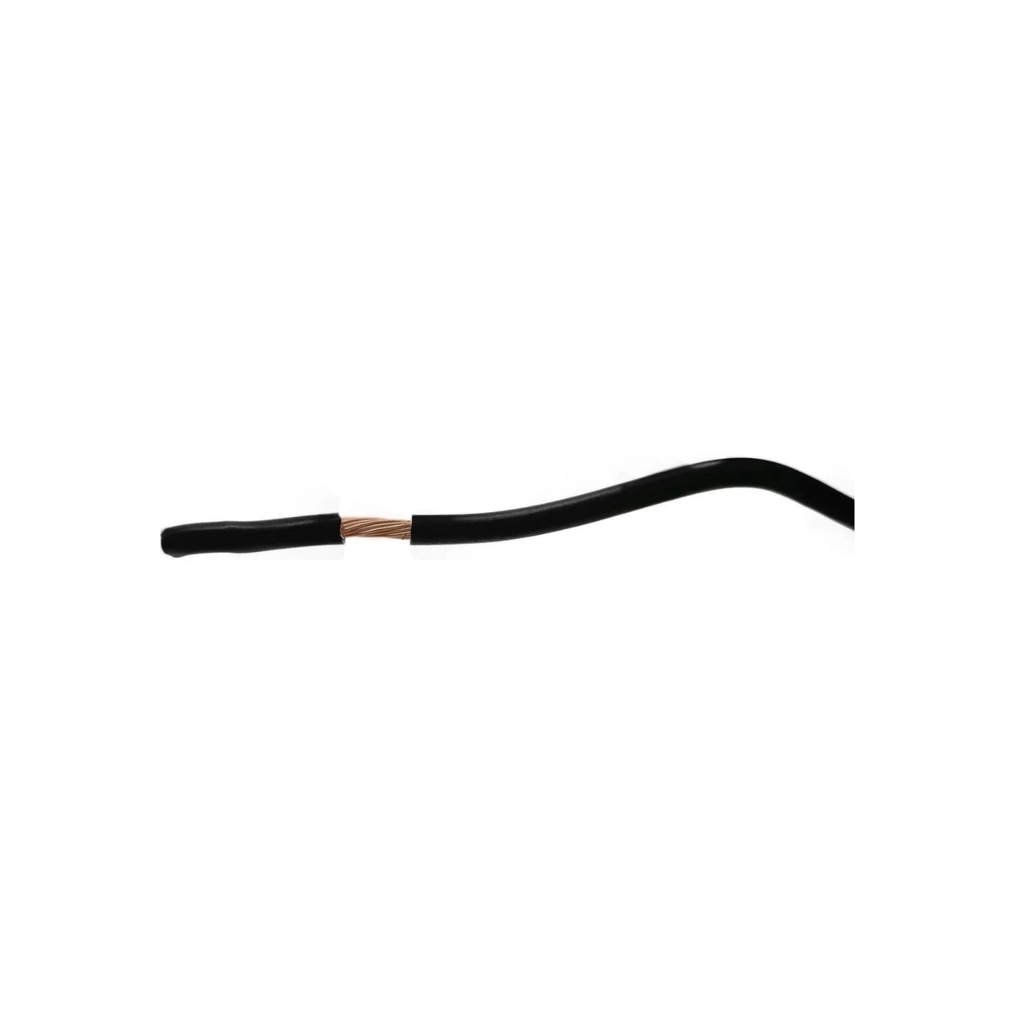 Cable eléctrico de cobre con aislamiento negro, punta pelada para conexión, ideal para instalaciones