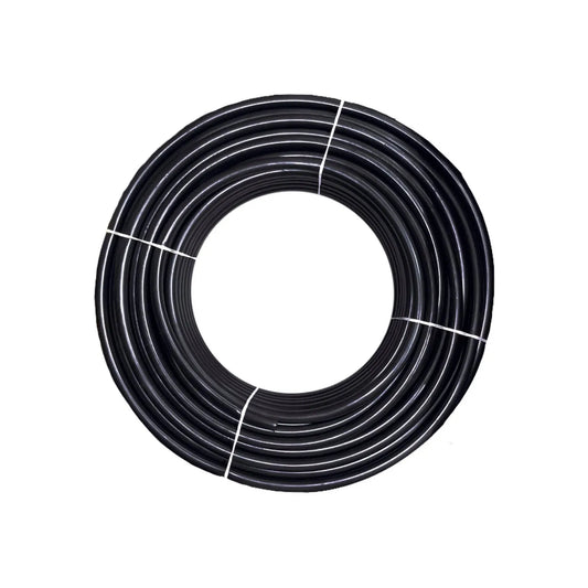 Ducto fabricado a base de polietileno.,Poliducto de baja densidad bicapa.,Poliducto negro de 3/4" ideal para el área agrícola para riego y conducción de agua.,Dependiendo de la presión del agua se tiene que considerar el tamaño del ducto cedula 80
