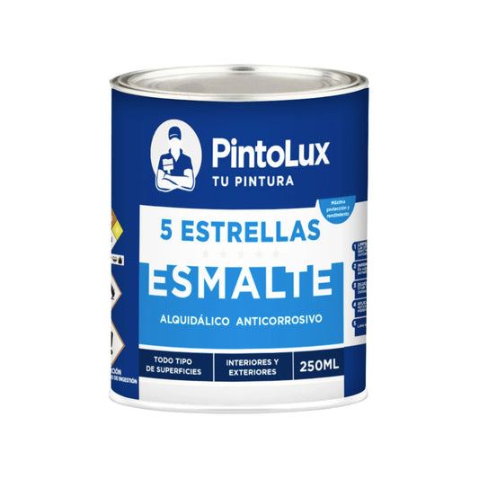 Pintura de esmalte blanca 250 ml Cinco estrellas 1000-250