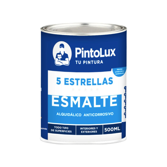 Pintura de esmalte blanca 500 ml Cinco estrellas 1000-500