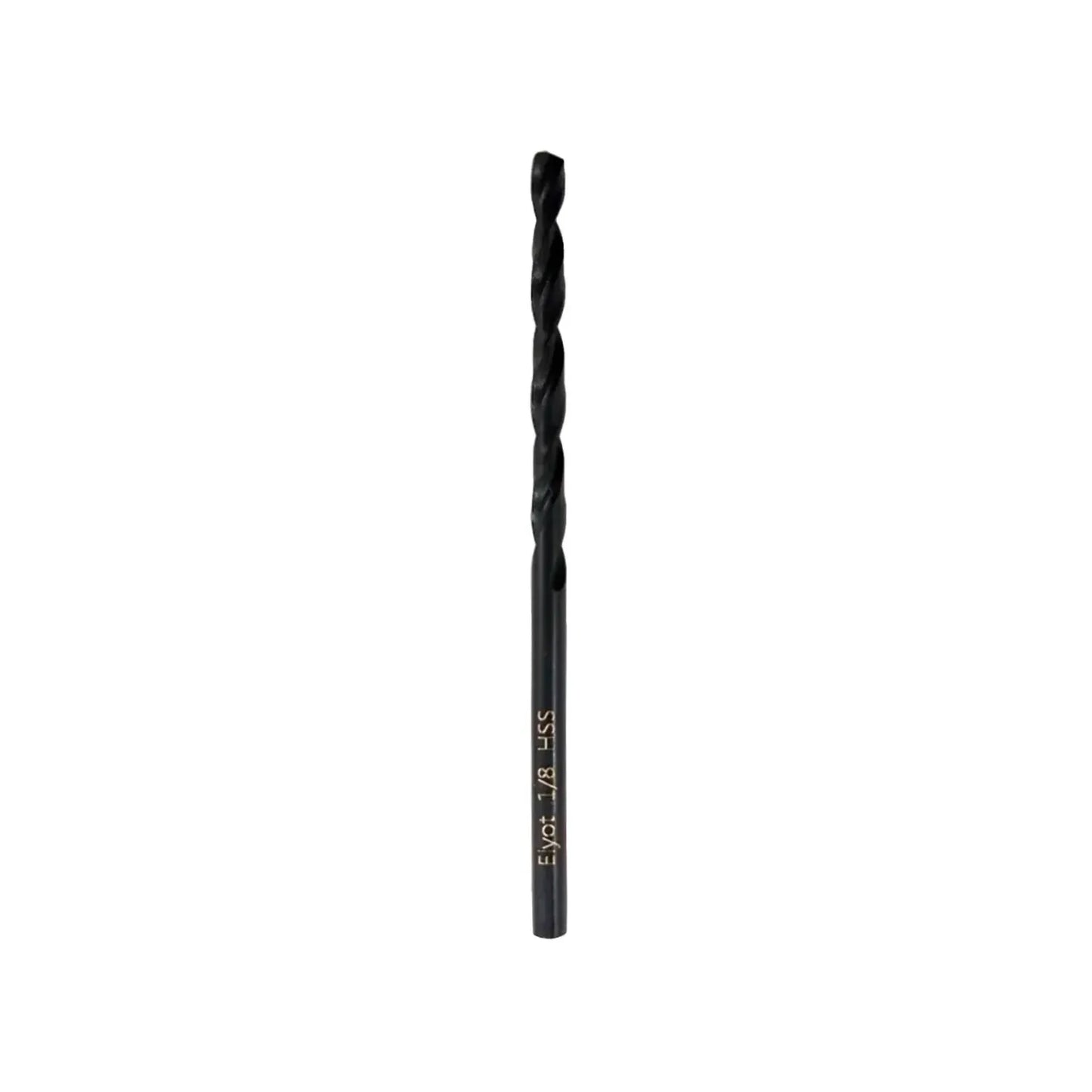 Broca helicoidal para metal Elyot 1/8 pulgadas de acero rápido HSS color negro acabado pavonado