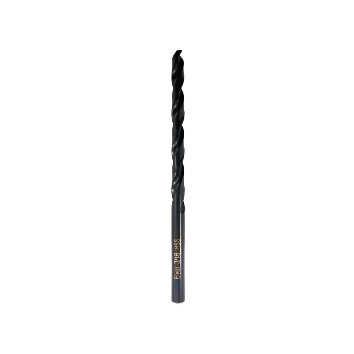Broca helicoidal HSS de 3/16 pulgadas para metal color negro acabado de alta resistencia profesional