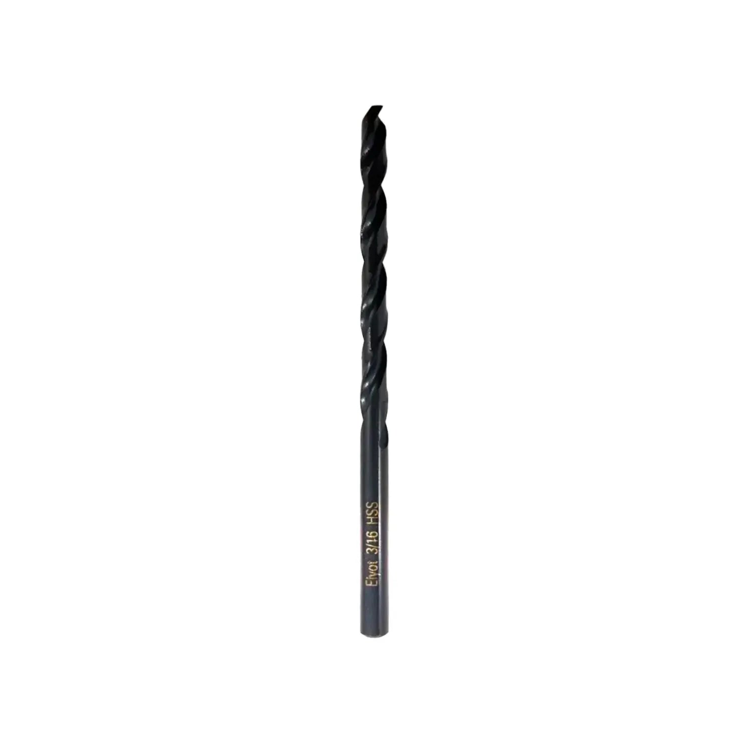 Broca helicoidal HSS de 3/16 pulgadas para metal color negro acabado de alta resistencia profesional