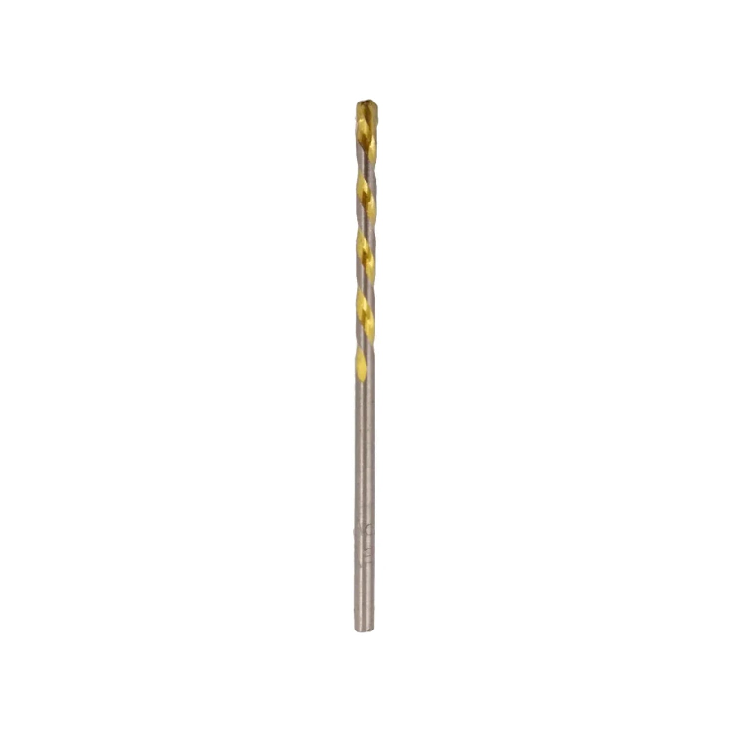 Broca espiral dorada de alta velocidad, ideal para perforar metal, madera y plástico con precisión.