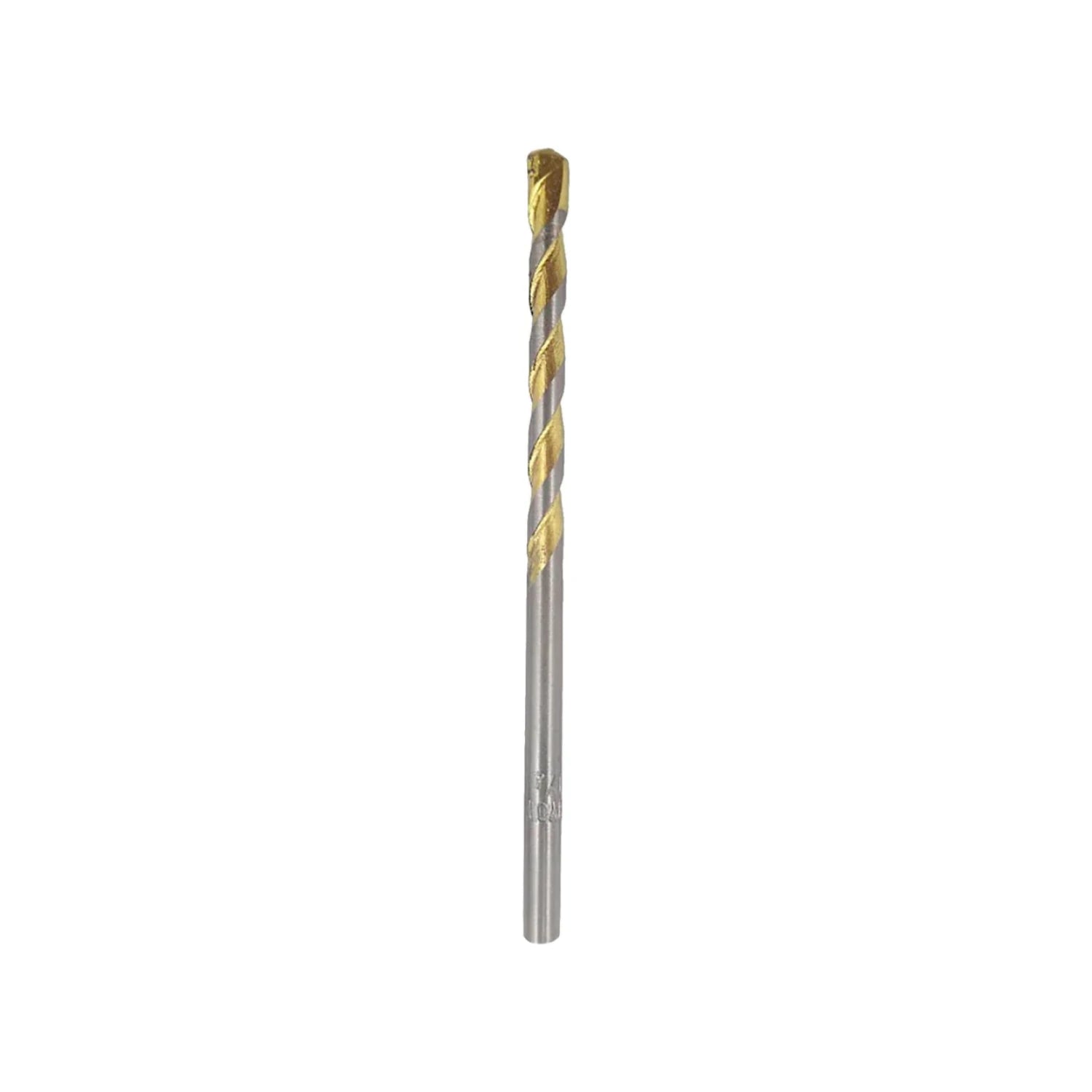 Broca para concreto 1/4"x4" con punta de carburo y flautas doradas, ideal para taladro percutor