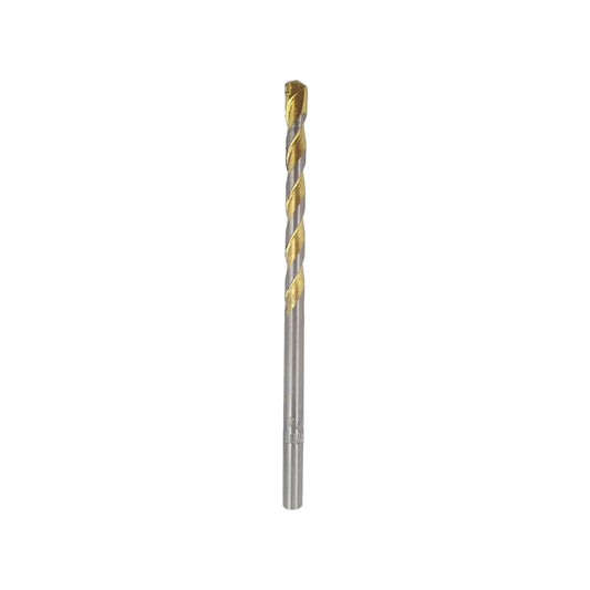 Broca para concreto 1/4"x4" con punta de carburo y flautas doradas, ideal para taladro percutor
