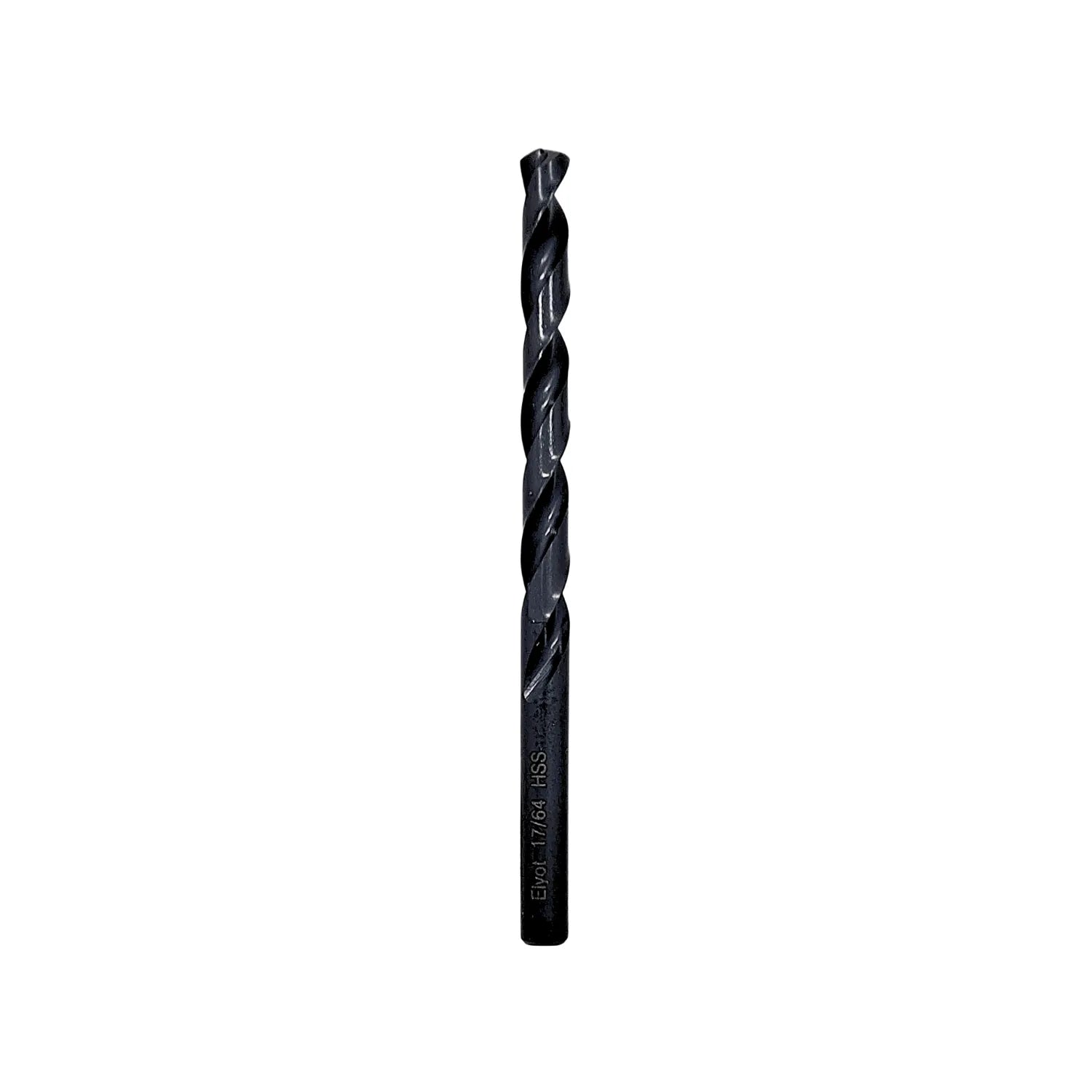 Broca helicoidal Elvo HSS 17/64 para metal, acabado en óxido negro.