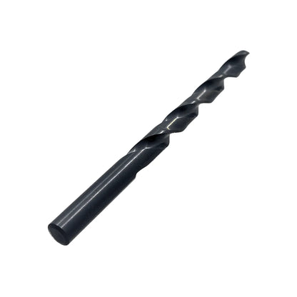 Broca de metal negra para taladro, diseño helicoidal con punta afilada, vástago cilíndrico para perforación de precisión.