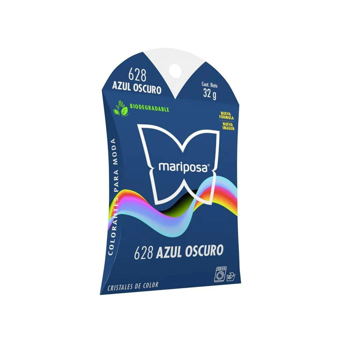 Colorante Mariposa azul oscuro 628 cristales 32g biodegradable para ropa y telas