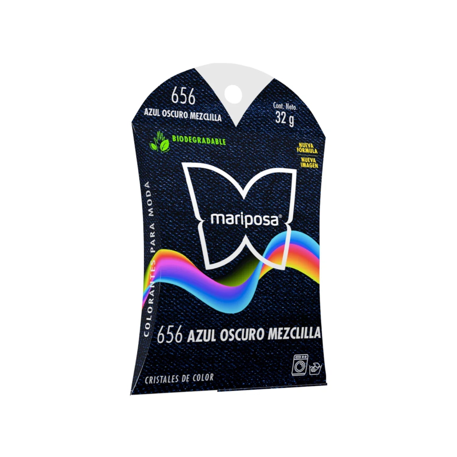 Colorante textil para teñido de ropa y artículos de casa.,Sirve para telas naturales como algodón, mezclilla, lino, lana, seda, nylon, rayón.,Fibras naturales (aserrín, madera, yute, pajilla, etc).,Un sobre es suficiente para teñir una prenda de tamaño mediano como una playera (de blanco a color).,Si sólo quieres reteñir (devolver el color a tu ropa), el rendimiento aumenta al doble.,32 g.,No se deje al alcance de los niños.,No toxico.,Evite el contacto con los ojos.