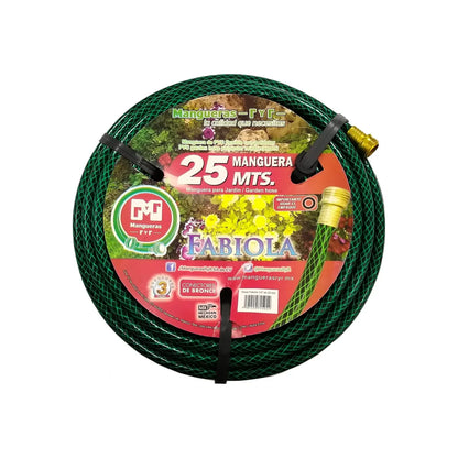 Medida: 1/2",Longitud: 25 metros.,Tecnología anti-torceduras.,Refuerzo con tejido tramado.