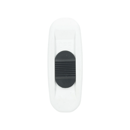 Fabricado en ABS,Color blanco.,Apagador de paso.,Mecanismo deslizable.,Voltaje: 120 V,Corriente: 3 A