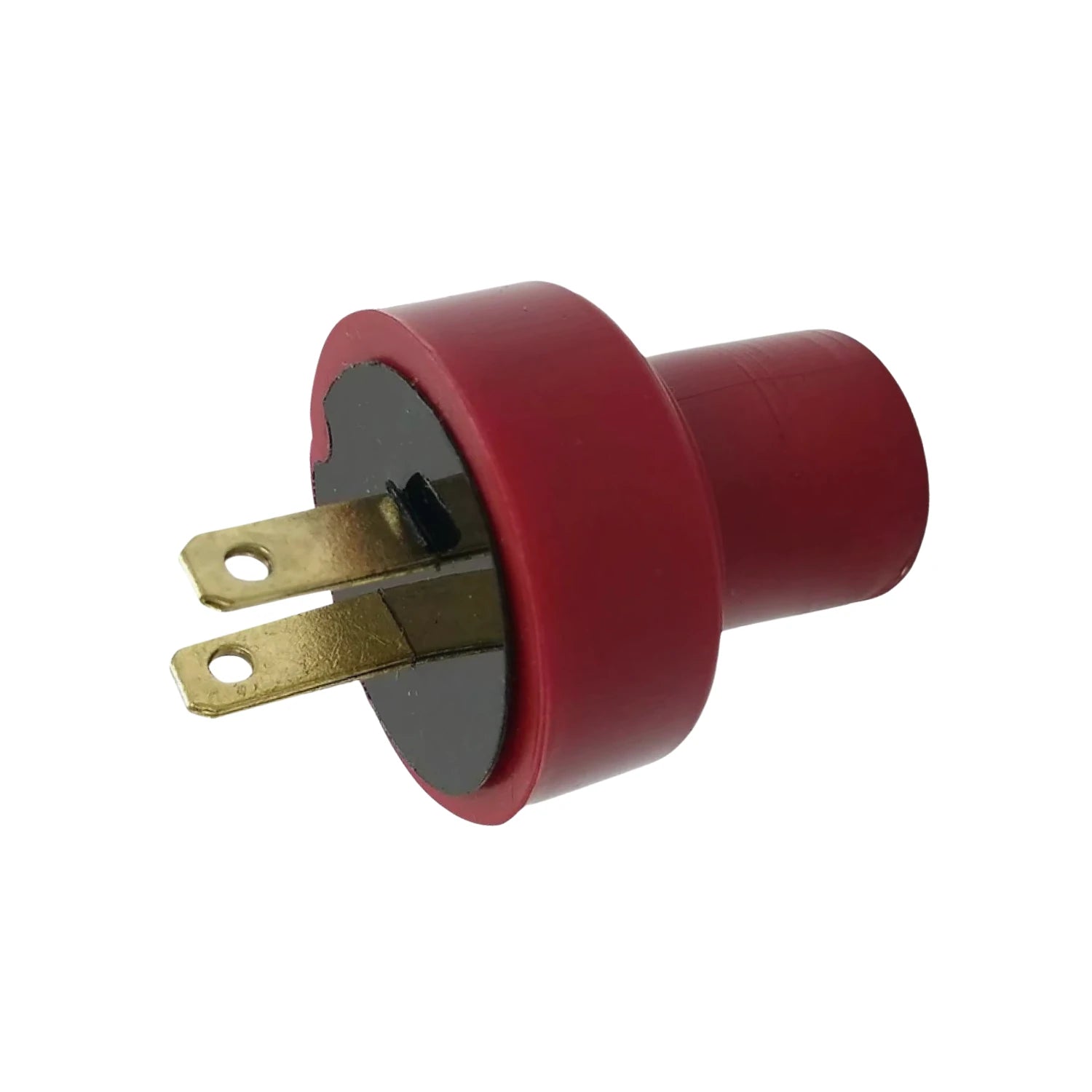 Clavija eléctrica roja con dos patas planas de latón para socket, conector de corriente para instalación.
