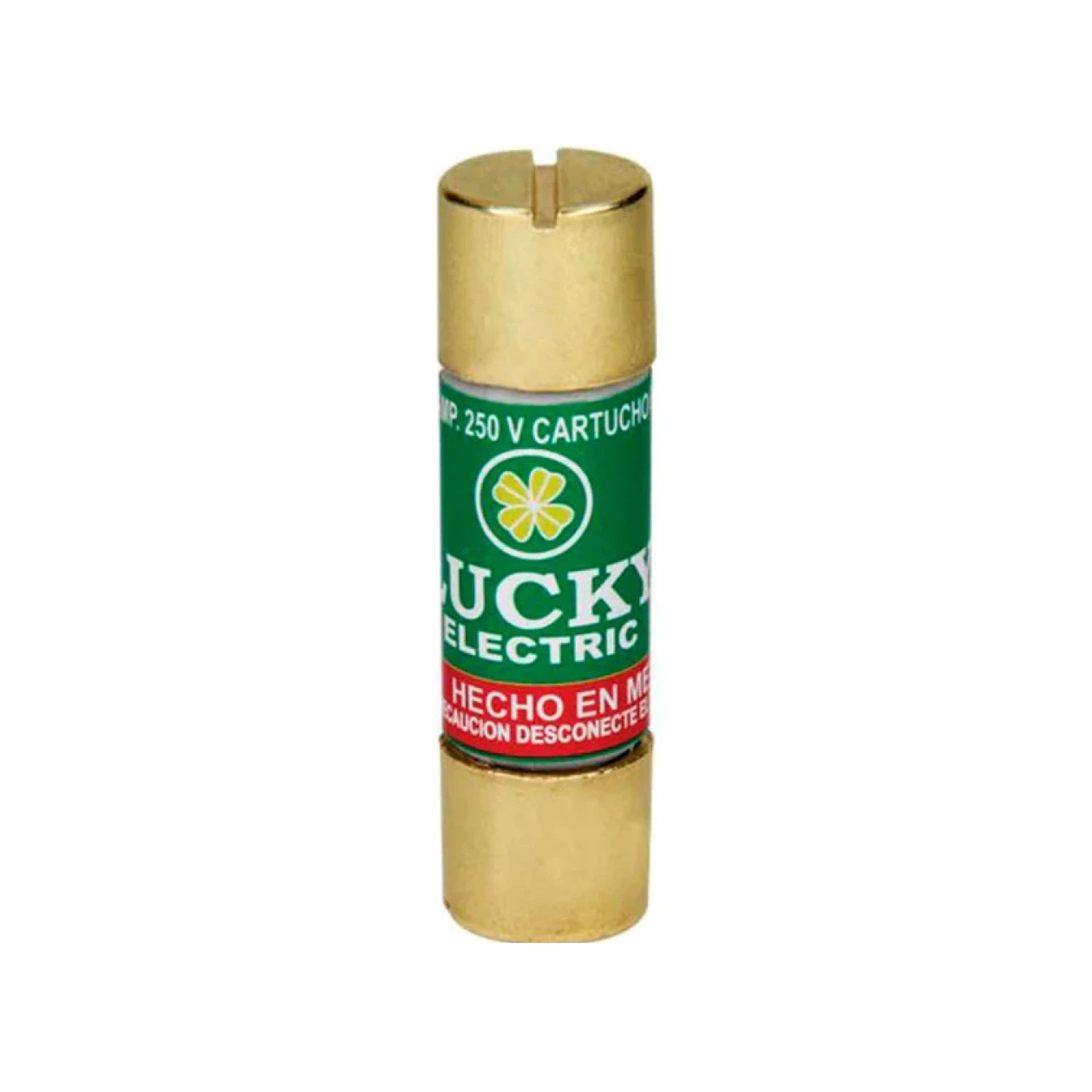 Fusible cartucho Lucky Electric 250V dorado para protección de circuitos eléctricos