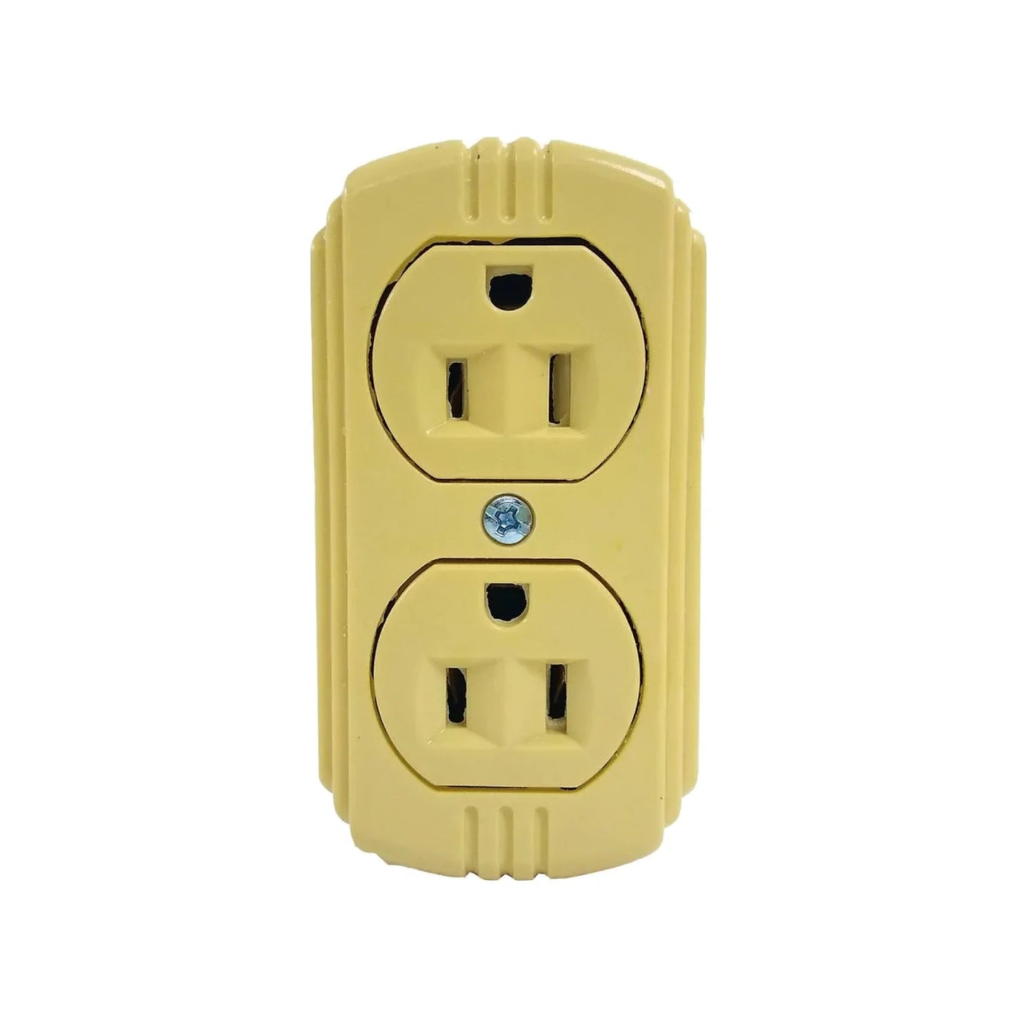 Contacto eléctrico doble aterrizado color crema para pared, receptáculo dúplex con toma a tierra