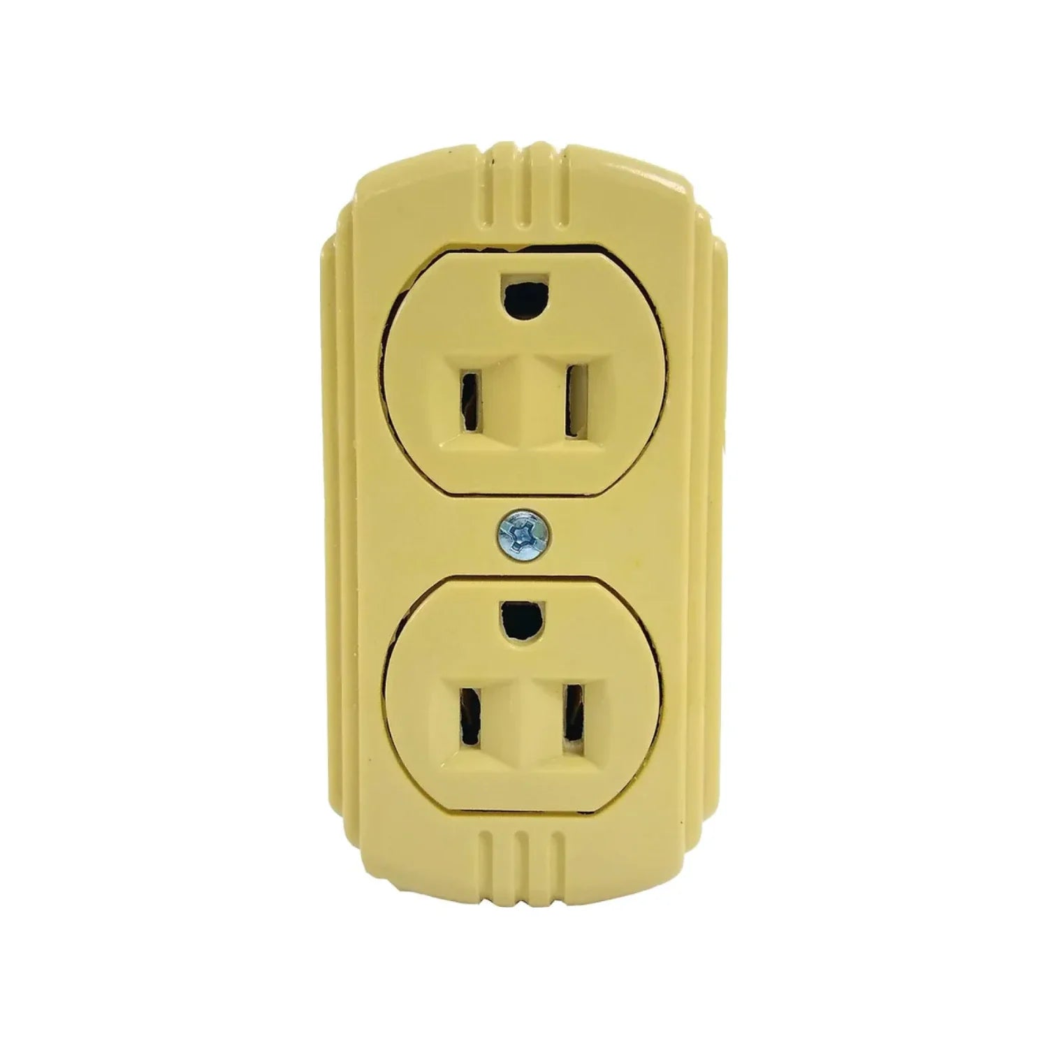 Fabricado en ABS,Contactos aterrizados.,Voltaje 120 V - 15 A,Contacto dúplexde superficie aterrizado.