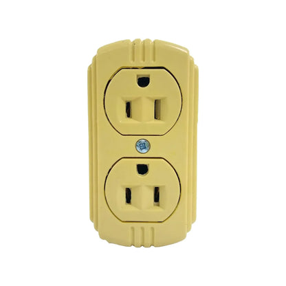 Fabricado en ABS,Contactos aterrizados.,Voltaje 120 V - 15 A,Contacto dúplexde superficie aterrizado.