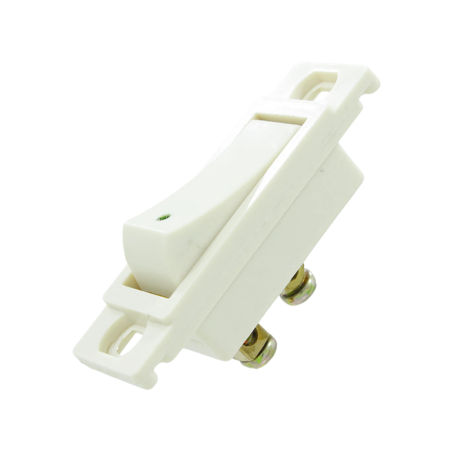 Apagador sencillo blanco con luz indicadora verde para control de iluminación residencial