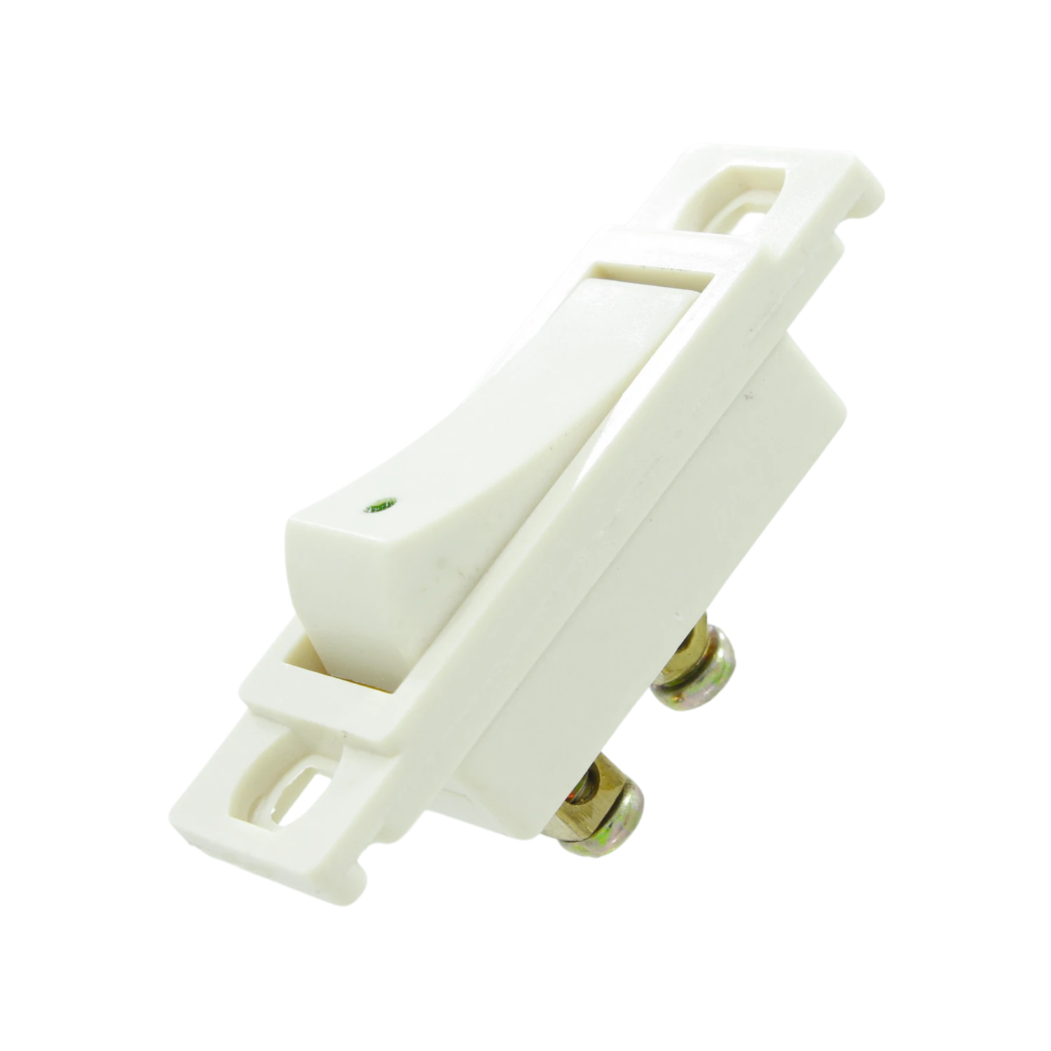 Apagador sencillo blanco con luz indicadora verde para control de iluminación residencial