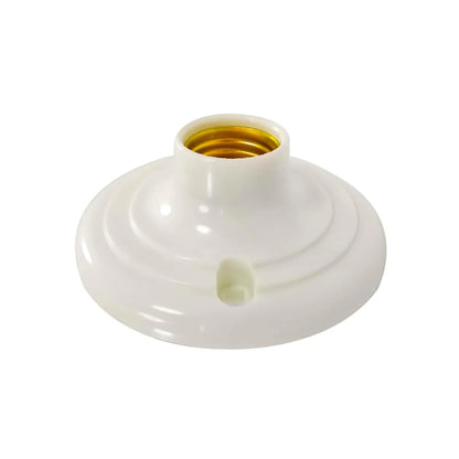 Socket portalámparas blanco de cerámica, rosca E27/E26, para montaje en techo o pared