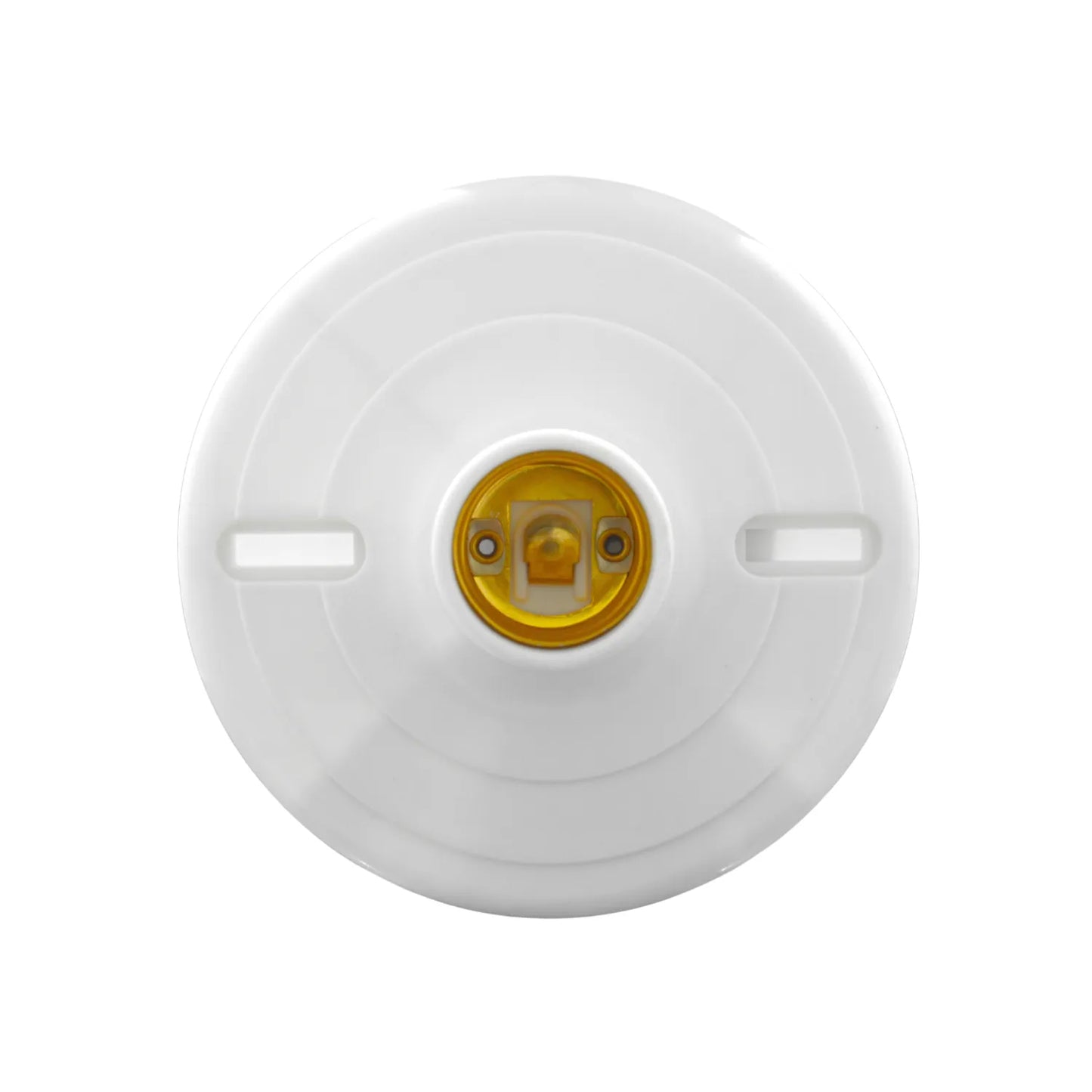 Socket 3/4 redondo blanco de baquelita para foco E27, ideal en instalaciones eléctricas