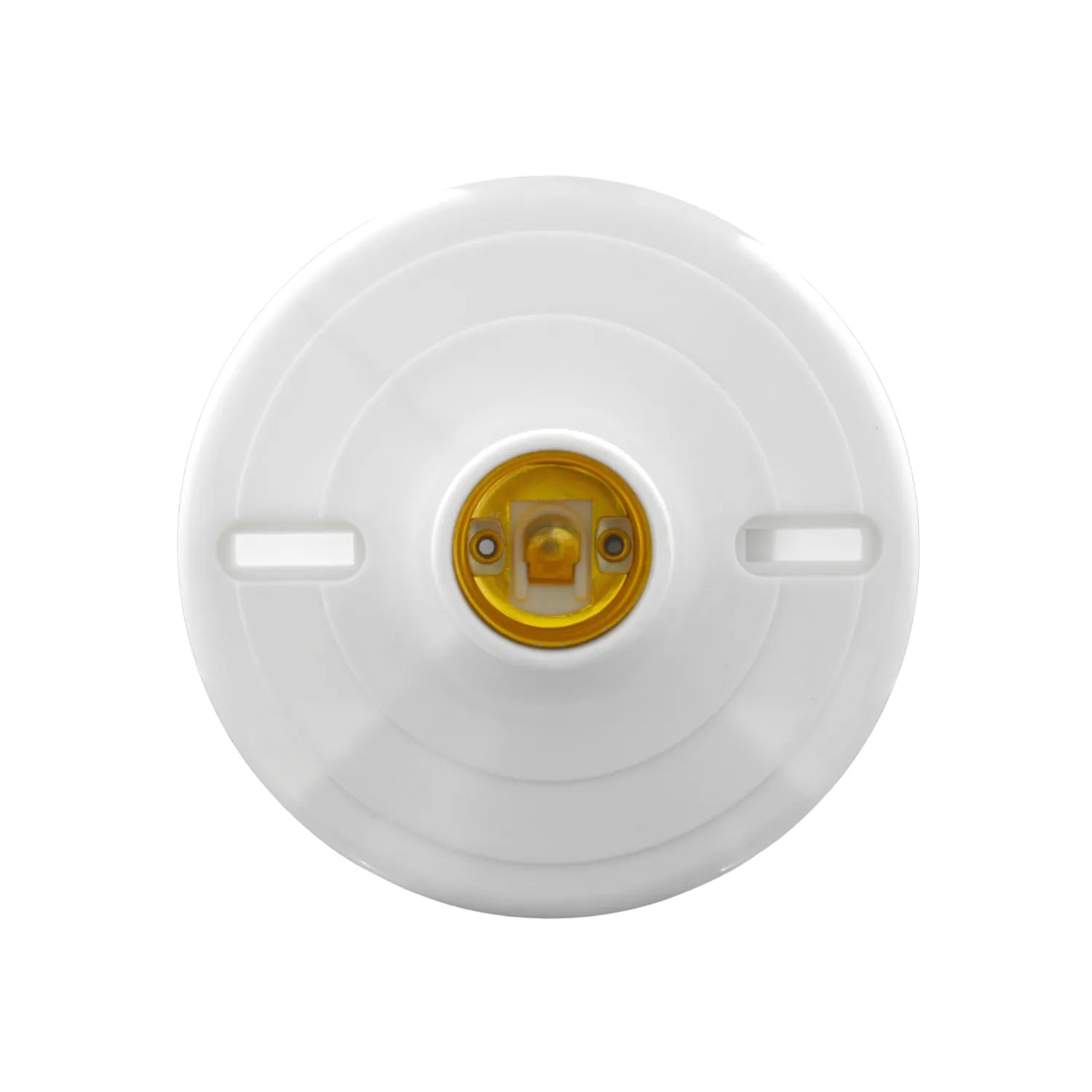 Socket 3/4 redondo blanco de baquelita para foco E27, ideal en instalaciones eléctricas