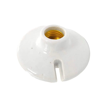 Socket portalámparas de porcelana blanco, rosca E27, para montaje en techo o pared, conexión eléctrica 3/4