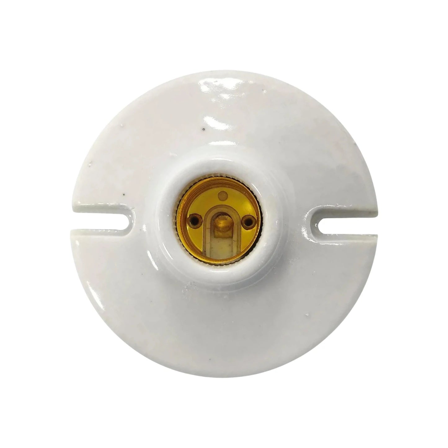 Socket de porcelana blanco para bombillas, portalámparas cerámico E27 con rosca interna, uso eléctrico