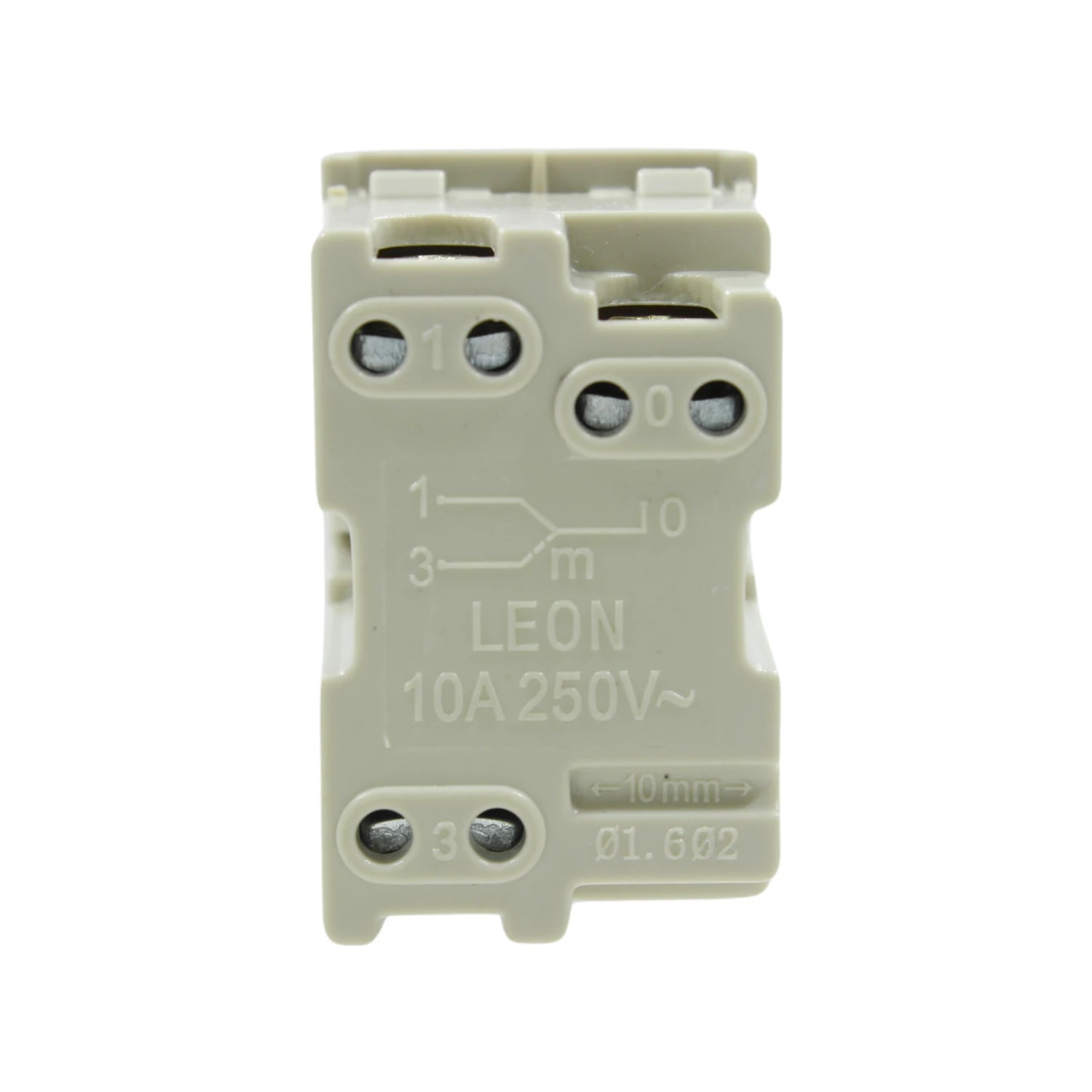 Apagador de escalera León 10A 250V~, mecanismo interruptor de 3 vías modular color gris claro